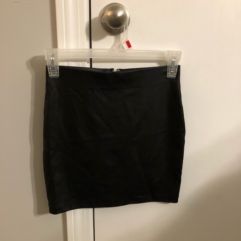 Black Pleather Mini Skirt